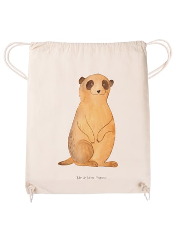 Mr. & Mrs. Panda Baumwolltasche Erdmännchen ohne Spruch in Creme