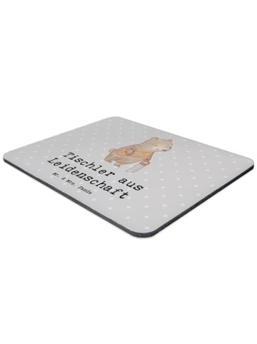 Mr. & Mrs. Panda Mousepad Tischler Leidenschaft mit Spruch in Grau Pastell