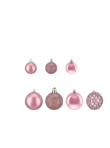 relaxdays 50-tlg. Weihnachtskugeln Set in Rosa