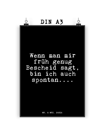 Mr. & Mrs. Panda Bild Wenn man mir früh... mit Spruch in Schwarz