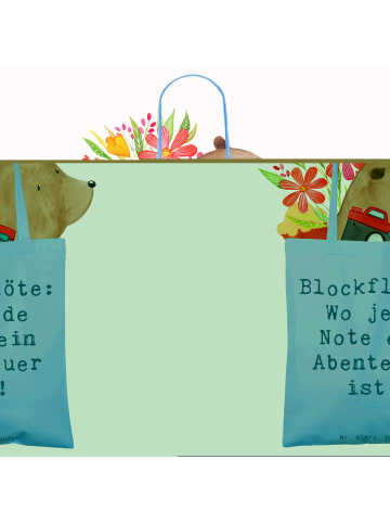 Mr. & Mrs. Panda Tasche Spruch Abenteuer Blockflöte mit Spruch in Sky Blue