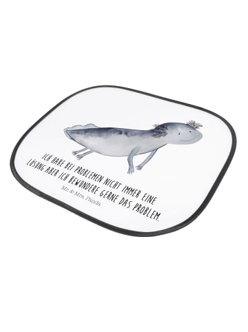 Mr. & Mrs. Panda Sonnenschutz Auto Axolotl Schwimmen mit Spruch in Weiß