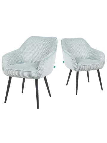 DUBI Möbel 2er-Set: Esszimmerstuhl Mika-Bela in Hellblau - (B)60 x (H)82 x  (T)61 cm