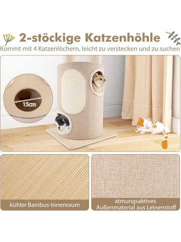 COSTWAY Kratzbaum Groß 187 cm in Beige