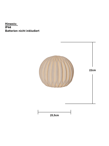 STAR Trading LED Outdoor-Leuchte ,Sandy', Leuchtkugel aus Sandstein, weiß, Ø 25cm