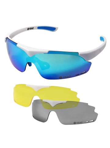 YEAZ SUNUP Set Magnet-Sport-Sonnenbrille in mattweiß