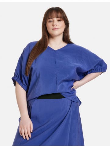 SAMOON Bluse Kurzarm in Cobalt Blue