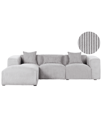 Beliani 4-tlg 3-Sitzer Sofa DOLVA in Grau/Schwarz rechtsseitig
