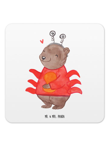 Mr. & Mrs. Panda Untersetzer Krebs Astrologie ohne Spruch in Weiß