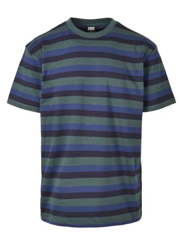 Urban Classics Urban Classics Herren College Stripe Tee in bottlegreen/midnightnavy