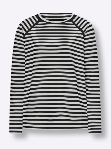 Heine Langarm-Shirt in schwarz-ecru-gestreift