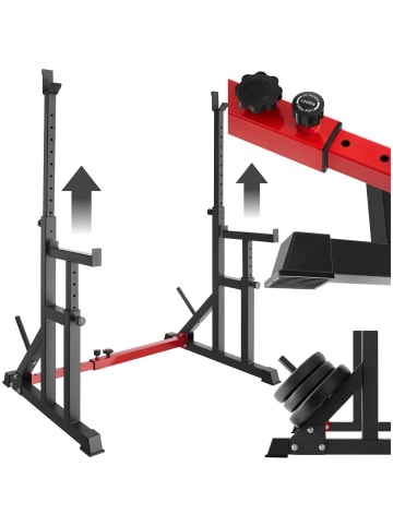 tectake Squat Rack Creed bodenschonende Kunststoffkappen, inklusive 2 Aufnahmen für Hant