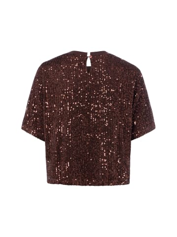 Marie Lund Pailletten-Shirt in schoko