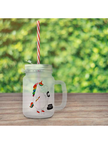 Mr. & Mrs. Panda Trinkglas Mason Jar Einhorn Sekretärin ohne Spruch in Transparent