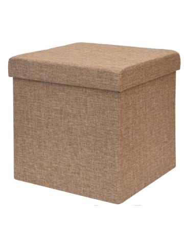 DuneDesign Sitzwürfel mit Stauraum Senja in Hellbraun