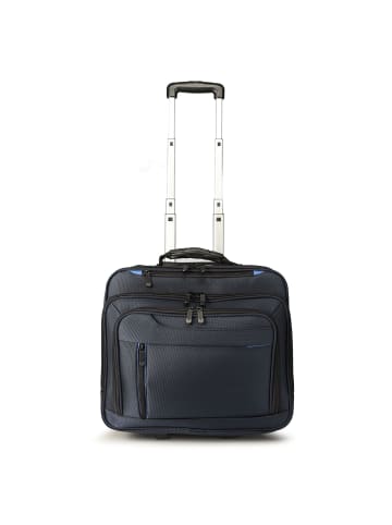 Dermata 2 Rollen Businesstrolley 38 cm Laptopfach blau