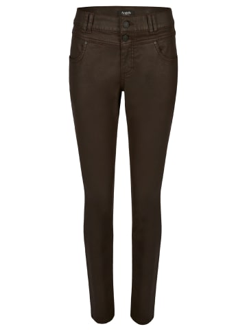 ANGELS  Lederimitathose Hose Skinny Button mit Lederoptik in dunkelbraun