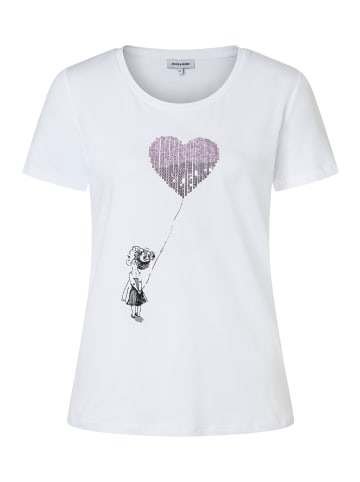 More & More Kurzarmshirt Ballon-Girl in white
