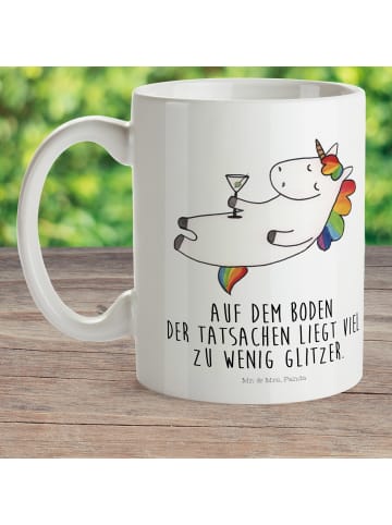 Mr. & Mrs. Panda Plastikbecher Einhorn Blümchentail mit Spruch in Weiß
