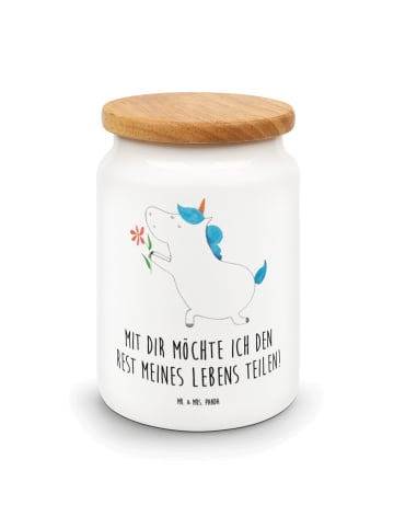 Mr. & Mrs. Panda Keksdose Einhorn Blume mit Spruch in Weiß