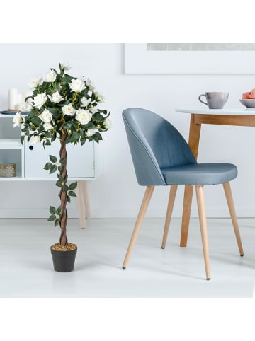 COSTWAY 120 cm Kunstbaum mit Blüten in Grün