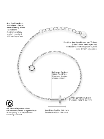 Glanzstücke München Armband Kreuz Sterling Silber in silber