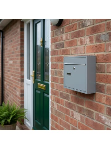 relaxdays Briefkasten in Grau - (B)36 x (H)31 x (T)10 cm