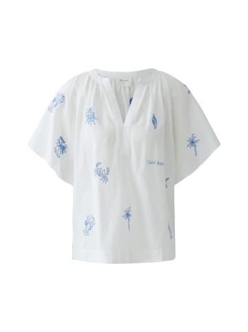 Oui Bluse in white blue