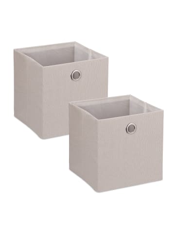 relaxdays 2 x Aufbewahrungsbox in Beige - (B)30,5 x (H)30,5 x (T)30,5 cm