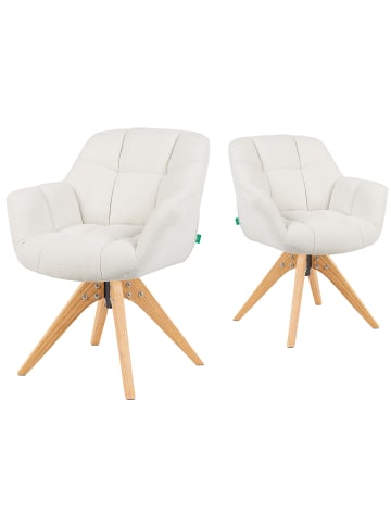 DUBI Möbel 2er-Set: Drehstuhl Mika-Nele in Creme - (B)65 x (H)81 x  (T)66 cm