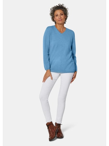 GOLDNER Kaschmirpullover mit V-Ausschnitt in himmelblau