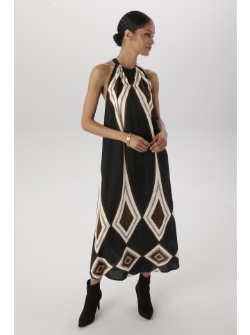 Aniston SELECTED Sommerkleid in schwarz-beige-camel-schoko