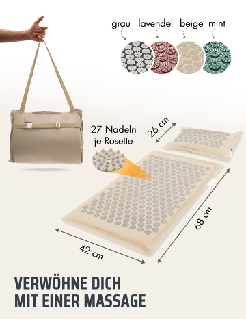 Neolymp Akupressurmatte "AM210" Beau in Hellbeige, 94x42 cm
