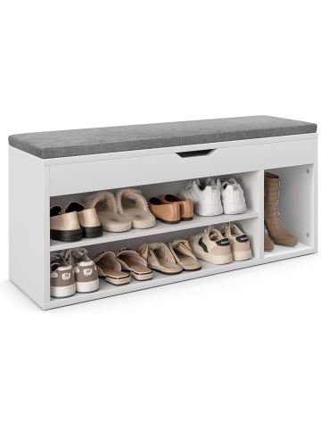 COSTWAY Schuhbank mit Sitzfläche in Grau