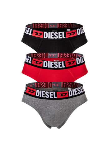 Diesel Slip 3er Pack in Schwarz/Grau/Rot