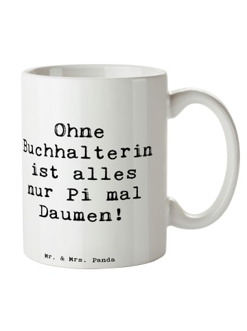 Mr. & Mrs. Panda Kaffeetasse Spruch Buchhalterin Liebe mit Spruch in Weiß