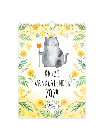Mr. & Mrs. Panda A3 Wandkalender 2024 Katze Collection mit Spruch in Weiß