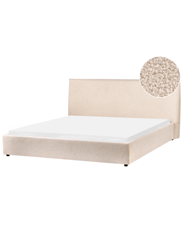 Beliani Wasserbett LAVAUR in Beige - (W) 203 x (H) 100 x (L) 220 cm