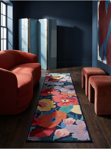 KADIMA DESIGN Teppich Wolle DAHLIA Geometrisch Wohnzimmer Floral Wohnlich in Multi