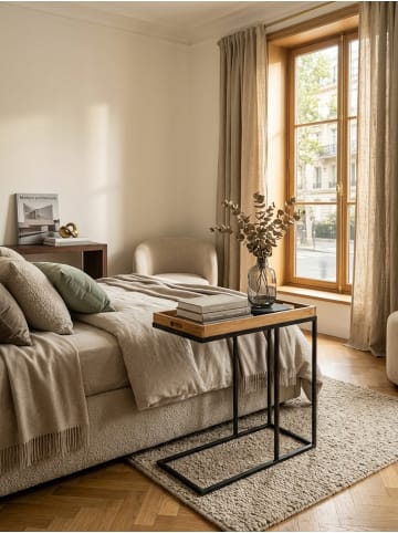 KADIMA DESIGN Beistelltisch WL5.667 holz 70x65x34 cm mit Metallgestell,