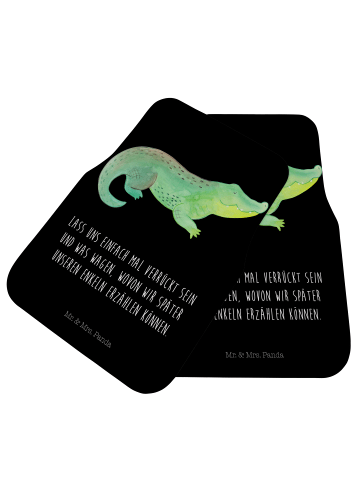 Mr. & Mrs. Panda Fußmatte Auto Krokodil mit Spruch in Schwarz