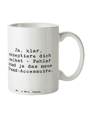 Mr. & Mrs. Panda Tasse Selbstakzeptanz Trend mit Spruch in Weiß