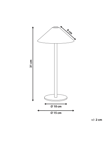 Beliani Tischleuchten FRANCOLI in Braun - (W) 15 x (H) 31 x (L) 15 cm