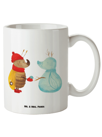 Mr. & Mrs. Panda Große Teetasse Nachtfalter Schneemann ohne Spruch in Weiß