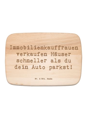 Mr. & Mrs. Panda Vesperbrett Spruch Immobilienkauffrau mit Spruch in Transparent