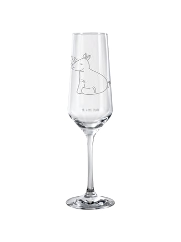 Mr. & Mrs. Panda Champagnerglas Einhorn Nashorn ohne Spruch in Transparent