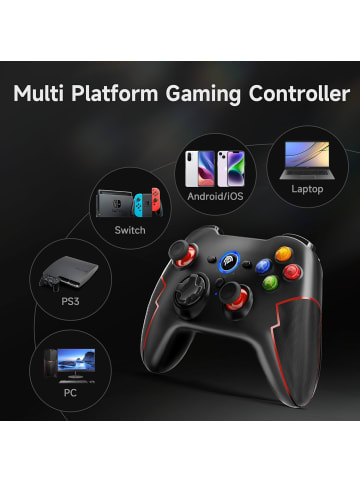COFI 1453 9013 Pro Wireless-Controller mit Hall-Trigger Rot in Rot