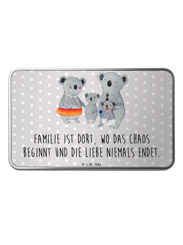 Mr. & Mrs. Panda Keksdose Koala Familie mit Spruch in Grau Pastell