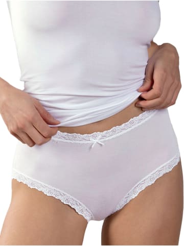 Nina von C. 6er Pack Damen Taillenslip in weiss