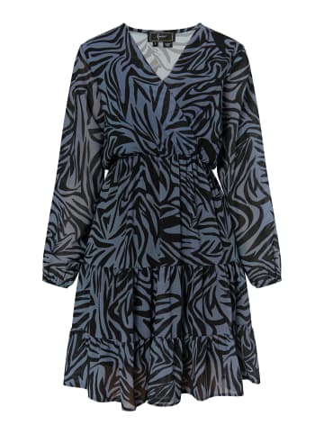 faina Kleid Mit Zebra-Print in Grau Schwarz